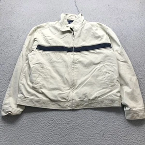 Vintage Gap Lined Harrington Jacket Men Large L Long Sleeve Full Zip Pockets Tan - Picture 1 of 14