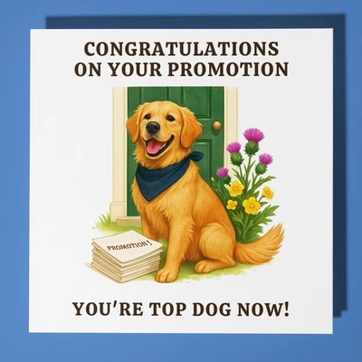 Golden Retriever Congrats on Your Promotion Card Personalised Dog Card Envelope - Image 1 of 4