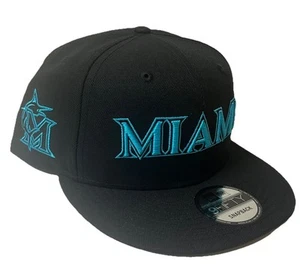 Miami Marlins New Era 2025 City Connect 9FIFTY Snapback Hat Black - Picture 1 of 5