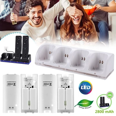 Ladestation für Nintendo Wii Controller Charging Dock Station mit vier Batterien - Bild 1 von 4