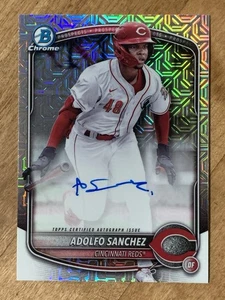 2025 Bowman Mega Chrome Adolfo Sanchez Mojo Refractor Auto #BMA-ASA Reds NM - Picture 1 of 2