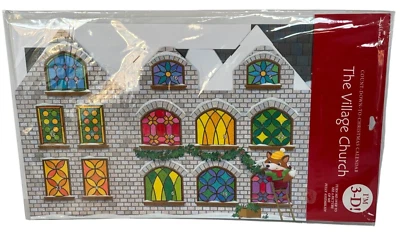 Hallmark Count Down to Christmas Calendar Village Church Advent Paper Holidays - Image 1 of 4