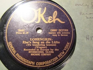 1911 EMMY DESTINN Odeon FONOTIPIA LOHENGRIN Euch Lüften die mein Klagen 2nd TAKE - Picture 1 of 1