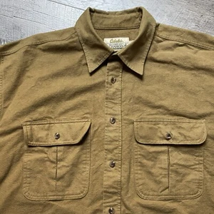 Cabelas grünes Hirschleder weiches Sämisch schweres Herren XL grünes Hemd mit Knopfleiste - Bild 1 von 9