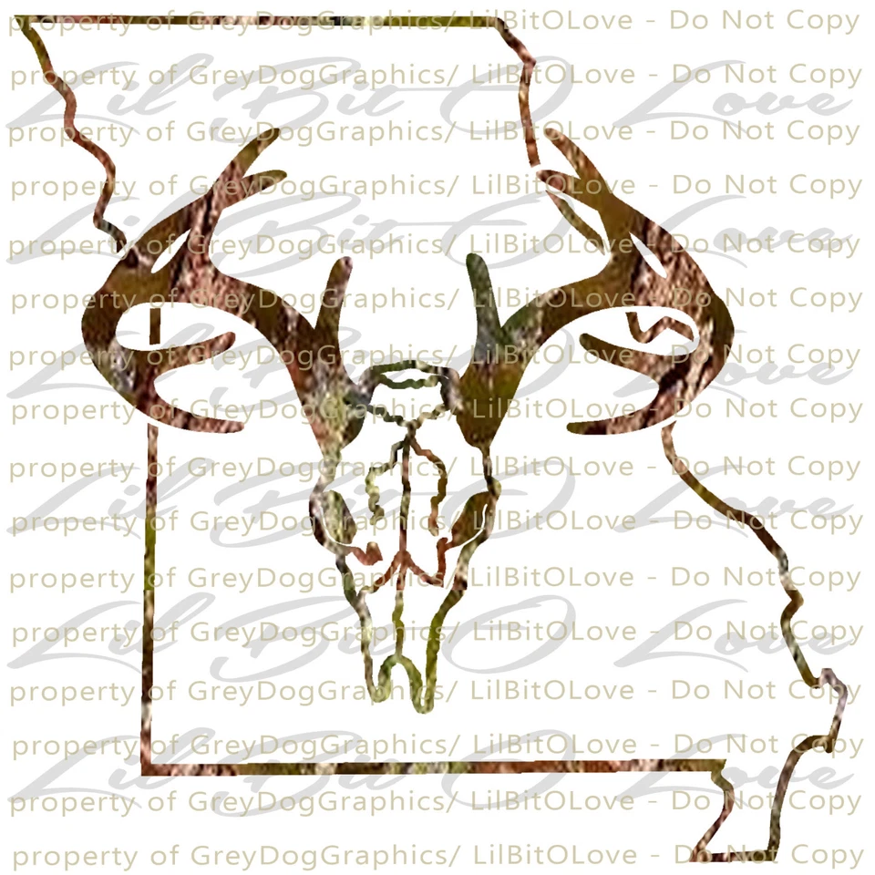 Camuflaje Camuflaje Missouri Buck Hunter Caza Vinilo Calcomanía Adhesivo Ciervo Calavera Ciervo Foto 1 de 1