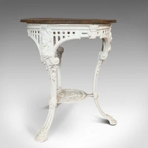 Antique Britannia Table, English, Cast Iron, Cedar, Garden, Outdoor, Victorian - Picture 1 of 12