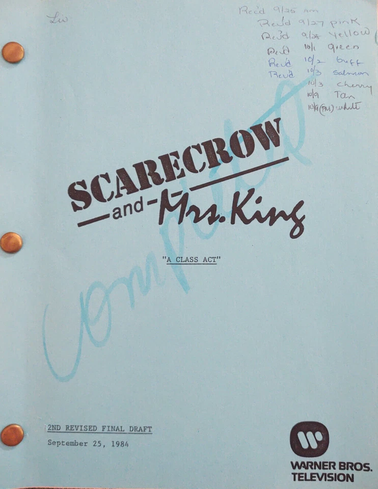 SCARECROW & MRS. KING SERIE A CLASE ACTO GUIÓN BRUCE BOXLEITNER (copia) Foto 1 de 1