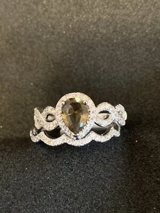 Ring Bomb Party RBP3875 Lab Smokey Quartz Sz 10 SRP $128 Gorgeous Duo Set - Picture 1 of 5