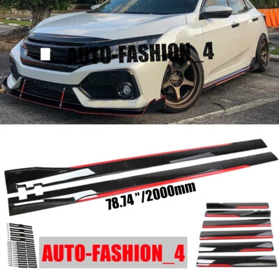 For Chevrolet Impala 78.7" Red Side Skirt Extension Body Kit Lip Splitters - Image 1 of 4
