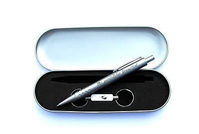 Metall Kugelschreiber / Persönliche Diamant Gravur / Schlüsselring / Etui - Bild 1 von 3
