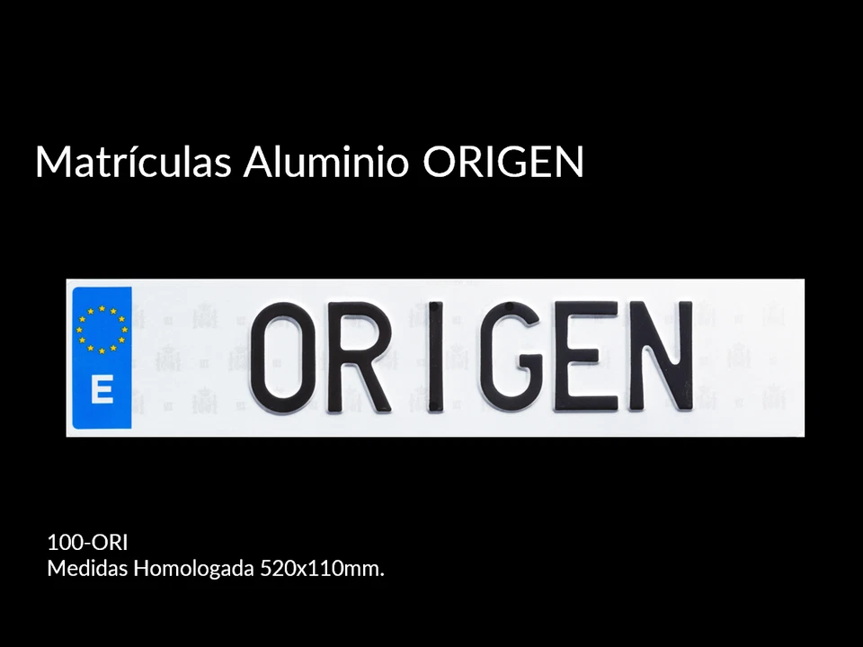100-ORI Matrícula Europea Ordinaria 520mm x 110mm SIN BORDES - Imagen 1 de 1