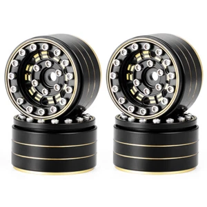 Brass 1.0" Beadlock Wheel Rims for 1/18 1/24 Traxxas TRX4M SCX24 RC Crawler Car - Picture 1 of 12