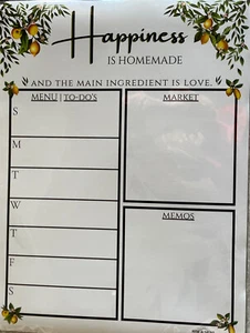 Lemon Magnetic Weekly Meal Planner Dry Erase Board for Refrigerator -... - Picture 1 of 2
