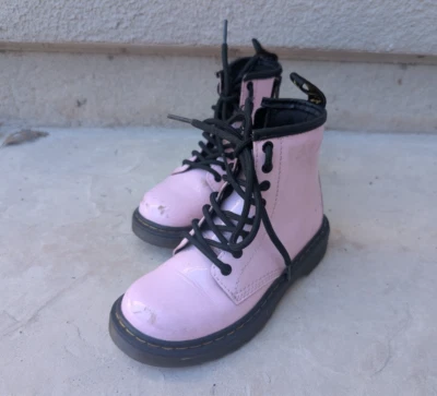 Dr Martens Docs молодежи детский размер 12 туфли розовый лакированная кожа ботинки 1460 J молнии - Изображение 1 из 4