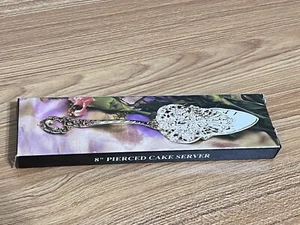 Silver Plated Cake Server, Pierced, 8” With Original Box - Picture 1 of 8