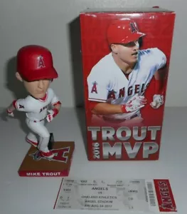 MIKE TROUT MVP 2016 Bobblehead 2 of 3 W Ticket Los Angeles Angels 100 RBI Kloanz - Picture 1 of 9