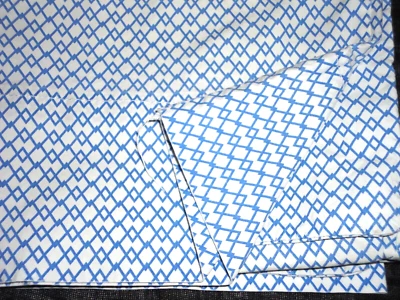 RALPH LAUREN BLUE & WHITE LATTICE GEOMETRIC (1) STANDARD PILLOWCASE 19 X 30 - Image 1 of 3