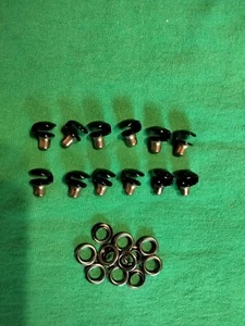 BLACK ENAMEL SPEED POST BOOT LACE HOOKS - REPAIR/CAMP/HIKE/CLIMB - LARGE (9 mm) - Picture 1 of 1