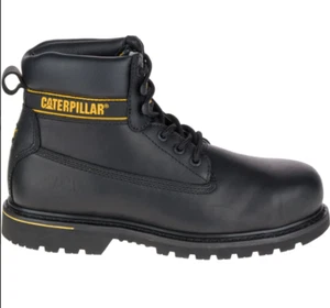 CAT Caterpillar Holton S3 Sicherheitsstiefel schwarz UK 11 Stahlkappe Leder Arbeitskleidung - Bild 1 von 11