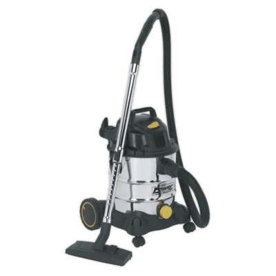 Sealey 110V 1250W Vacuum Cleaner Wet & Dry 20L Stainless Bin PC200SD110V - Image 1 of 4