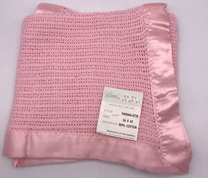 Vintage Beacon THERMA-ETTE WPL 1675 open weave Pink baby blanket  (SMALL FLAW) 6