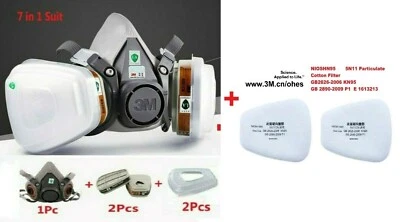 3M Atemschutzmaske 6200 Halbmaske Gasmaske Staubmaske Lackiermaske 7in1