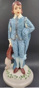 Figura de niño azul molde holandés vintage años 70 pintada a mano base de lámpara - Imagen 1 de 12