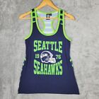Seattle Seahawks NFL Team Apparel Tank Top Blue Green Striped Womens Medium