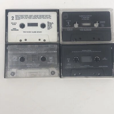 Lot Of 4 Cassettes Only No Case Art  Patsy Cline, Michael Bolton - Imagem 1 de 4