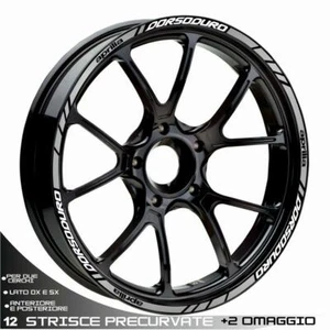 PROFILI ADESIVI SPORT CERCHIO PER APRILIA SMV DORSODURO 750 1200 BIANCO ARGENTO - Picture 1 of 1