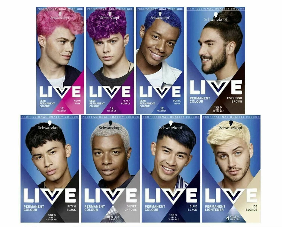 Schwarzkopf Live Men 100% Grey Coverage Semi Permanent 12 Washes Colour Hair Dye - Image 1 of 1