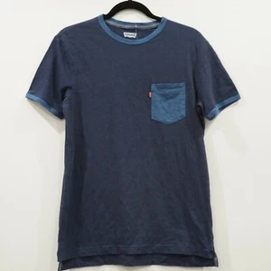 Levis Men Blue Crew Neck Short Sleeve Pocket Tee Size S - Picture 1 of 6