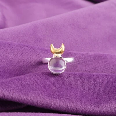 Anillo solitario regalo para mujer talla 925 plata ametrino natural Foto 1 de 4