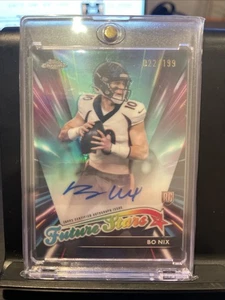 2024 Topps cromo Bo Nix Future Stars refractor verde azulado automático/199 radiocontrol - Imagen 1 de 2