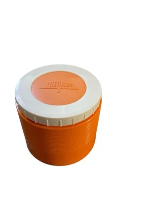 Tarro aislante vintage THERMOS King MODELO 1155 8 oz sopa de comida naranja blanco Foto 1 de 4