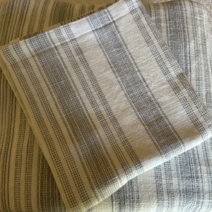 Pottery Barn Hawthorn Blue White Stripe King/Cal King Duvet Cover &1 King Sham - Picture 1 of 9