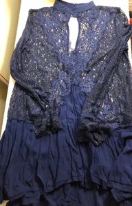 Free People dress womens XS Blue lacey - Picture 1 of 4