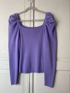 7th Avenue Design Studio Womens Top Sweater X-Large Square Neck Purple - Picture 1 of 11