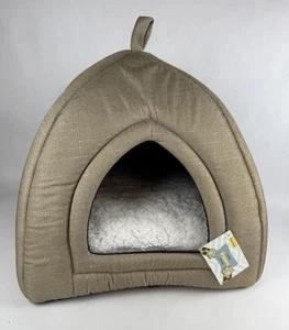 NEW Pet Tent Bed 16” Small Dog Or Cat Little Paws Acres Soft Chenille Cushion - Picture 1 of 6