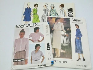 3 Misses Sewing Patterns Size 12 Uncut Vogue McCalls Albert Nipon Dress Blouse - Picture 1 of 7
