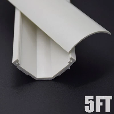 Cubierta de cable de 5 pies para gestión de cables de conducto de esquina de pista de rodadura 1,69" x 0,90" blanco Foto 1 de 4