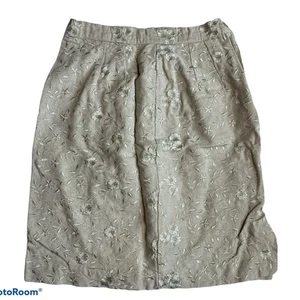 Vintage Talbots Petites beige Leinen Baumwollmischung Ösen gerader Damenrock 4P - Bild 1 von 4