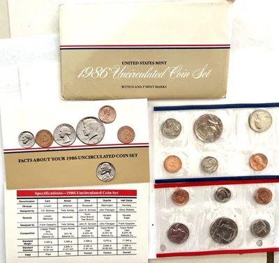 1986, 1987, 1988 US Mint Sets in Original Government Packaging with Documents - Image 1 of 4