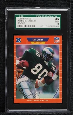 Juego profesional Cris Carter #314 SGC 96 1989 como nuevo 9 Rookie RC HOF Foto 1 de 2