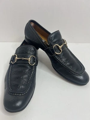 Gucci Tom Ford Era Loafers GG Monogram Embossed Black Leather 7.5 US or 41 EUR - Image 1 of 4
