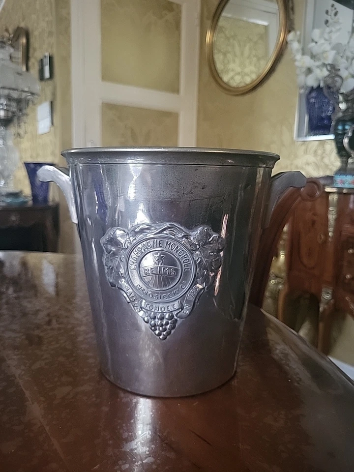 Ancien Seau À Champagne Art Deco Monopole Heidsieck & C Reims Argit Paris France - Photo 1/4