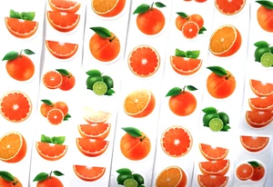 30 Fruit Stickers Orange Lime Food Scrapbooking Cards Envelope Seal Crafts Label - Picture 1 of 4