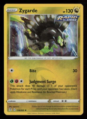 Zygarde SWSH07: Evolving Skies #118/203 Holo Rare Pokemon Card - Image 1 of 2