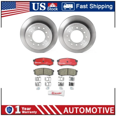 Rear Brake Rotors & Ceramic Brake Pads Set Set For 2003-2009 Lexus GX470 PZ - Image 1 of 4
