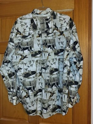 Vintage Natural Issue Hunting Button-Up Shirt Dog/Pheasant Print Size Large - Image 1 of 4
